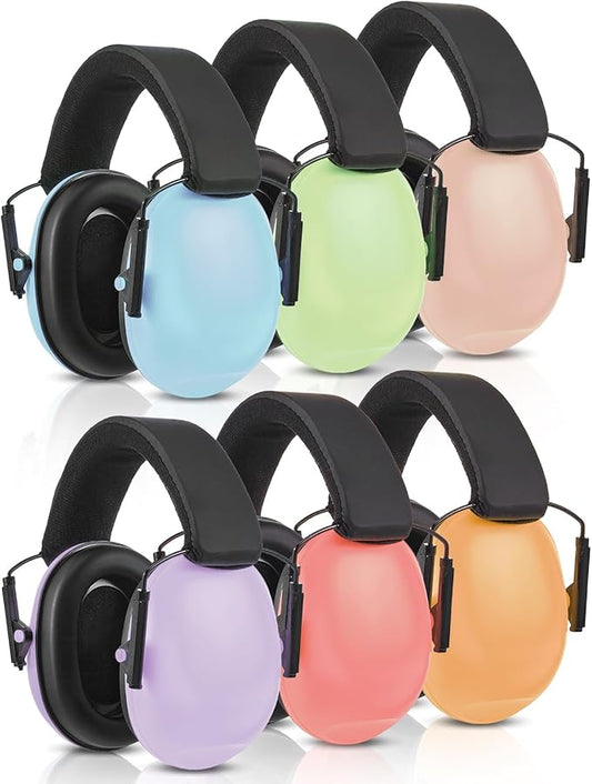 Amylove 6 Pcs Kids Noise Cancelling Headphones 27db Adjustable Earmuffs for Autism Sensory Toddler Children(Gentle Colors)