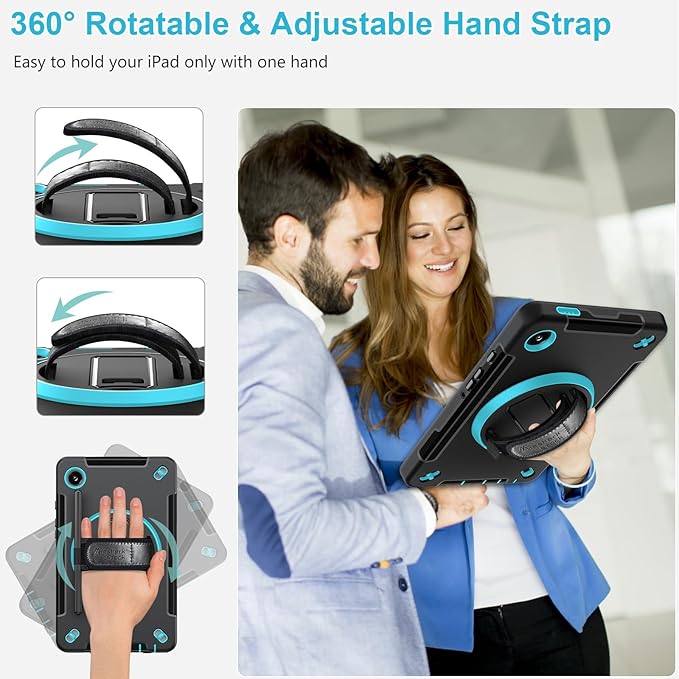 Case for Galaxy Tab A9 Plus 5G 2023: Heavy Duty TPU Cover for Samsung Tablet A9+ 11 Inch with Stand - Handle - Shoulder Strap -S-Pen Holder- Mint Green