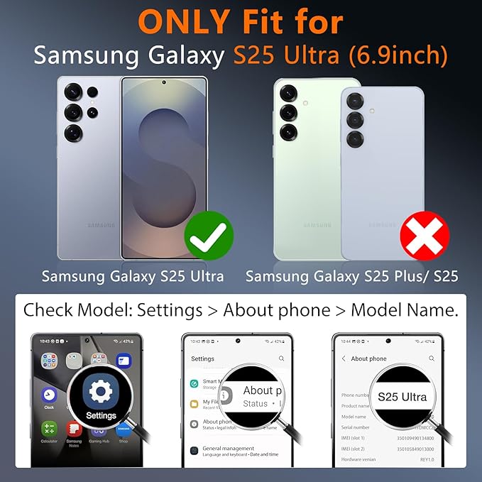 for Samsung Galaxy S25 Ultra Case with 2*Screen Protector, Slide Camera Cover, Kickstand, Lanyard Strap, Military Grade Shockproof Protective Heavy Duty Non-Slip for S25 Ultra Case-6.9'', Black