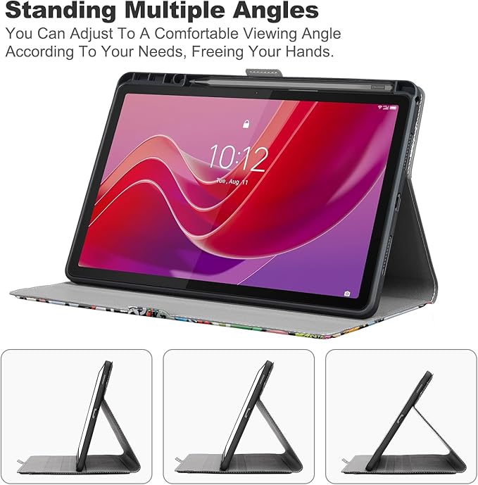 for Lenovo Tab M11 Case with Pen Holder,Ultra Slim Magnetic Cover for Lenovo Tab K11 LTE Tablet Case Kids,Graffiti