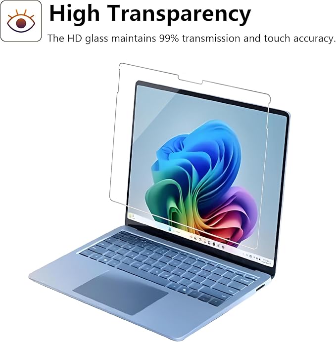 Megoo Glass Screen Protector for Surface Pro 11 13inch 2024, 9H/ Easy Installation/Scratch Resistant/Surface Pen compatible, Also for Microsoft Surface Pro 10/9/8/X