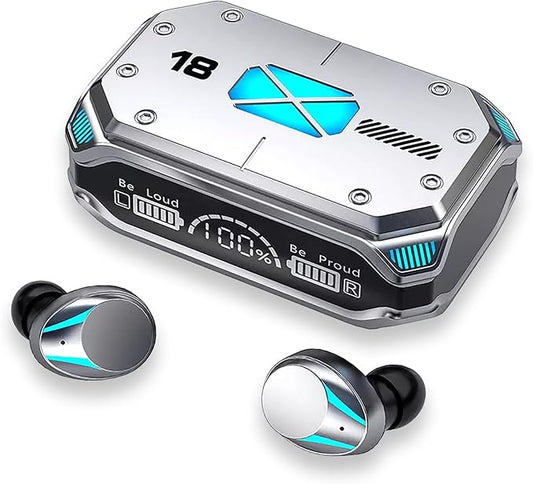 M41 Bluetooth 5.3 True Wireless Earbuds, Environment Noise Cancelling Earbuds, IPX7 Waterproof (Silver)