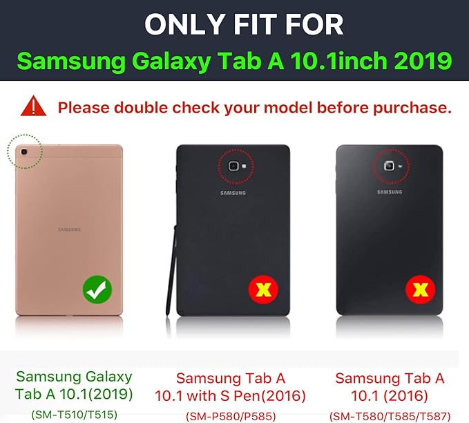 Case for Samsung Galaxy Tab A 10.1 2019, Hybrid Shockproof Rugged Drop Protection Cover with Kickstand for Samsung Galaxy Tab A 10.1 Inch SM-T510 / T515(Navy Blue+Green)