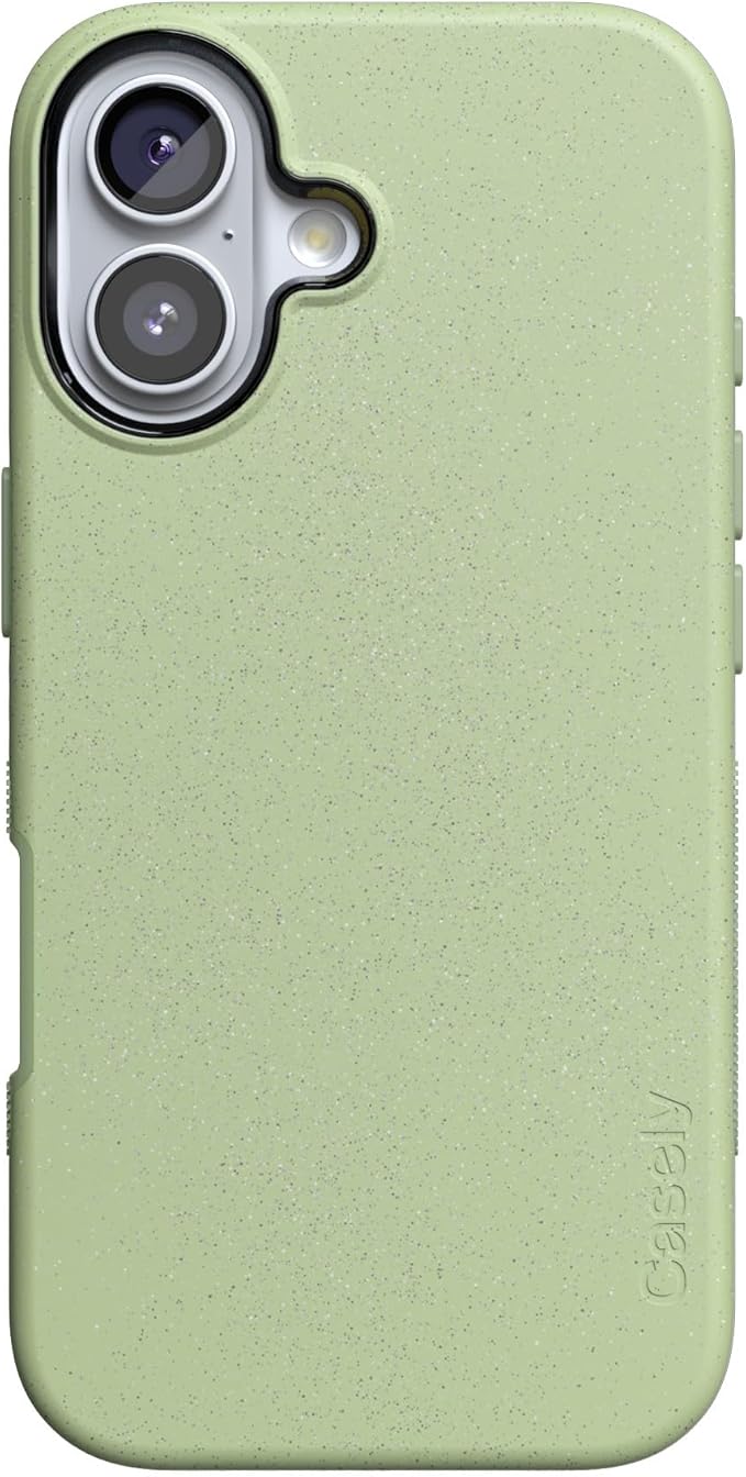 Casely iPhone 17 Case | Kiwi Kiss | Matcha Green Shimmer | Compatible with MagSafe | Bold Protective Design