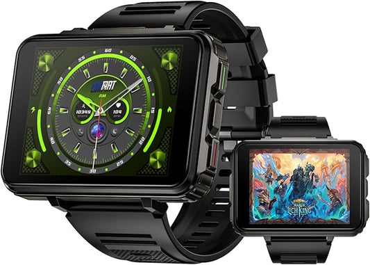LOKMAT 4G Smart Watch, 6GB+128GB Android Smartwatch Phone Call, 2.4" Large Screen Sport Watch 1500mAh Dual Camera WiFi Bluetooth GPS Smart Watches for Men