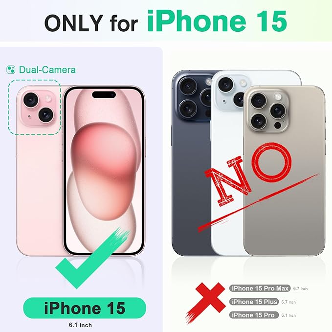 TUCCH Case Wallet for iPhone 15 6.1", Kickstand PU Leather Magnetic Protective Flip Cover with [RFID Blocking] [4 Card Slots] [TPU Interior Case] Compatible with iPhone 15 5G 6.1" 2023, Hot Pink