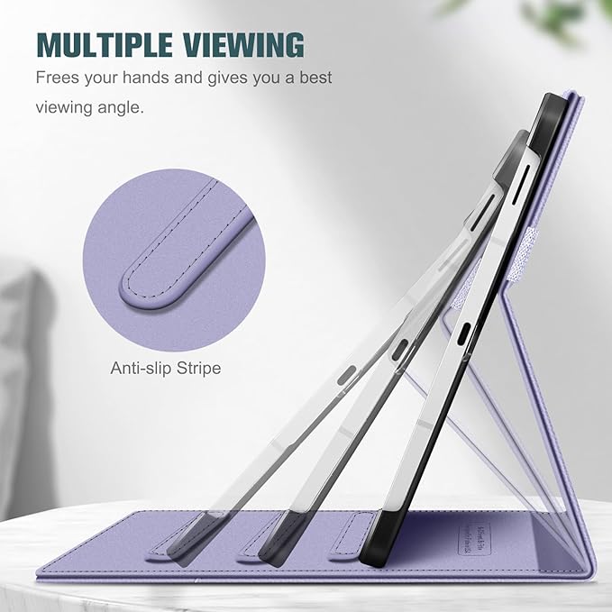 Fintie Case for Samsung Galaxy Tab S10 Lite/ S10 FE/ S9 FE 5G 10.9 Inch/Tab S9 11 Inch with S Pen Holder, Multi-Angle Viewing Protective Cover with Pocket, Auto Sleep/Wake, Lilac Purple