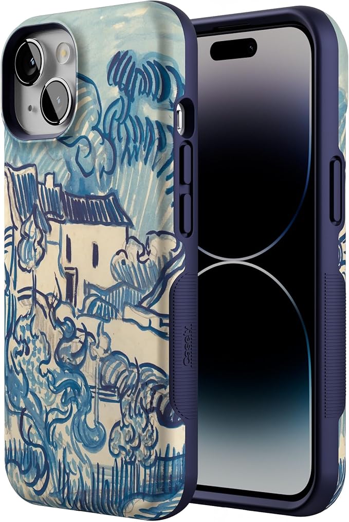 Casely iPhone 14 Case | Van Gogh | Landscape with Houses Phone | Compatible with MagSafe | Bold Protective Design
