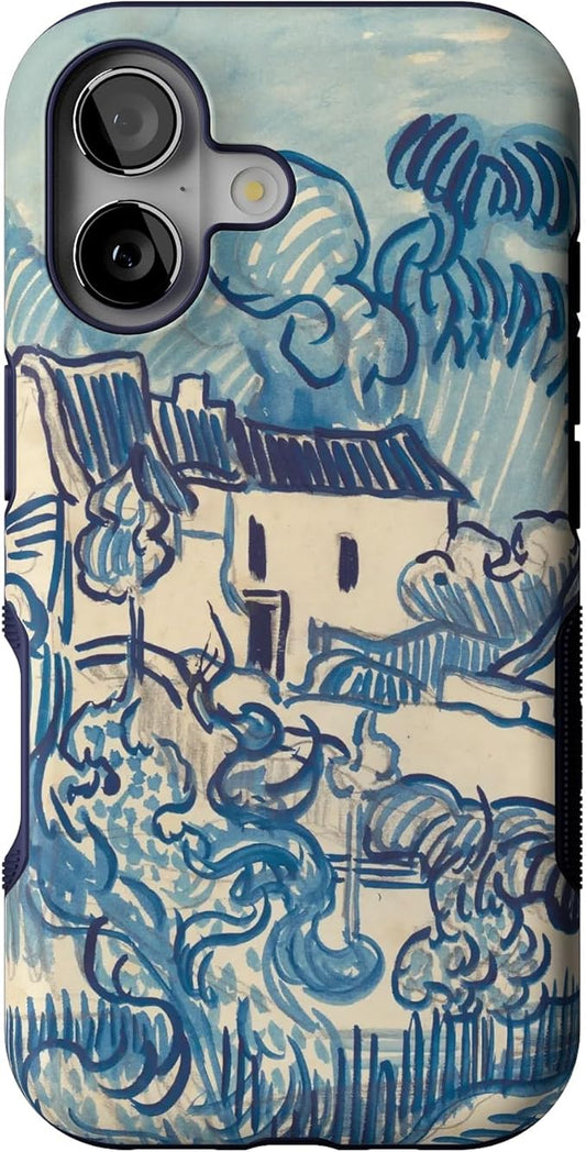 Casely iPhone 17 Case | Van Gogh | Landscape with Houses | Bold Protective Design | Compatible with MagSafe