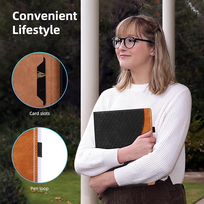 Case for Lenovo Tab K11 Plus 11.45 inch 2024 Released,PU Leather Tablet Folio Case for Lenovo Tab K11 Plus with Card Holder,Multi-Angle Stand - Brown