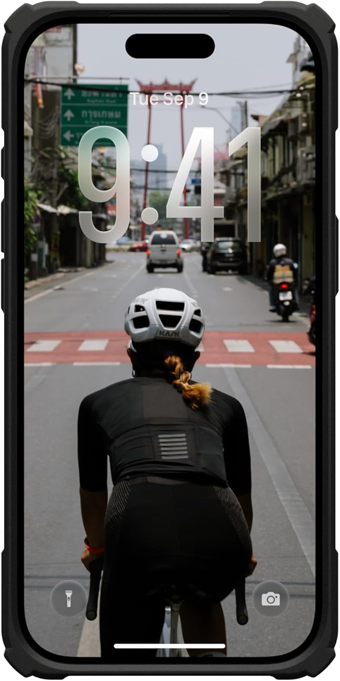 URBAN ARMOR GEAR UAG Designed for iPhone 17 Pro Case with Kickstand Plasma XTE - Compatible with MagSafe Transparent Military Grade Protective Cover, Black/Pop Orange