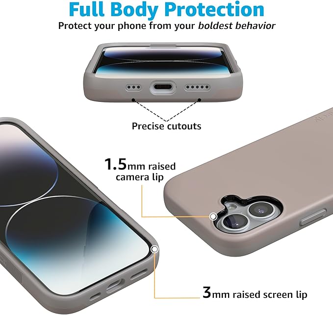 Casely iPhone 17 Case | Taupe on Nude | Compatible with MagSafe | Bold Protective Design