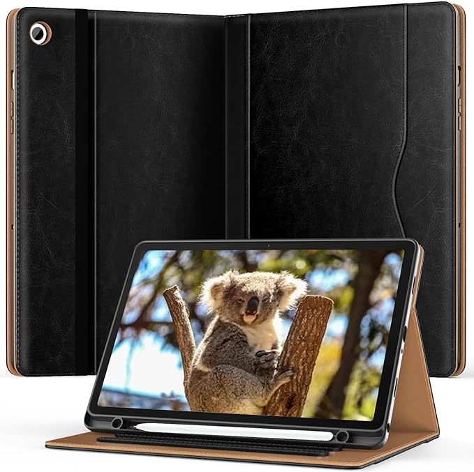 OKP Case for Samsug Galaxy Tab A9+ Plus 11 inch 2024(SM-X210/X216/X218), PU Leather Folio Cover with Multi-Angle Stand//Pen Holder, Auto Wake/Sleep Case for Galaxy A9+ 11" Tablet (Black)