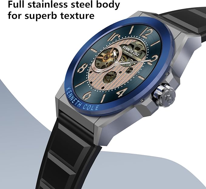 Bebinca Smart Watch for Men Compatible with iPhone Samsung Android Phone, 1.32'' HD Screen IP68 Waterproof Bluetooh Fitness Tracker Heart Rate/Sleep Monitor(Gunmetal-Blue)