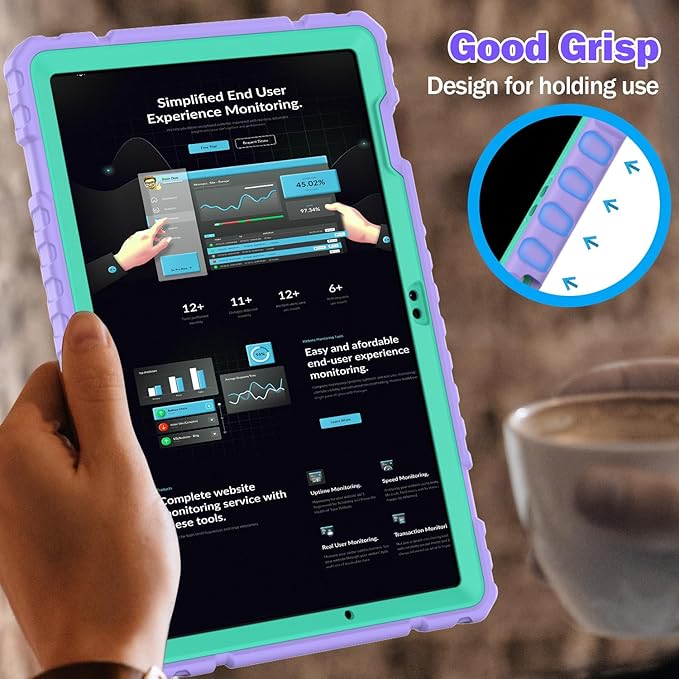Grifobes for Samsung Galaxy Tab A9 Plus 11 Inch 2023 Cases, Heavy Duty Shockproof Rugged Cover for New Samsung Tablet A9+ 11" Case (SM-X210/X216/X218) with Kickstand for Kids, Purple+Green