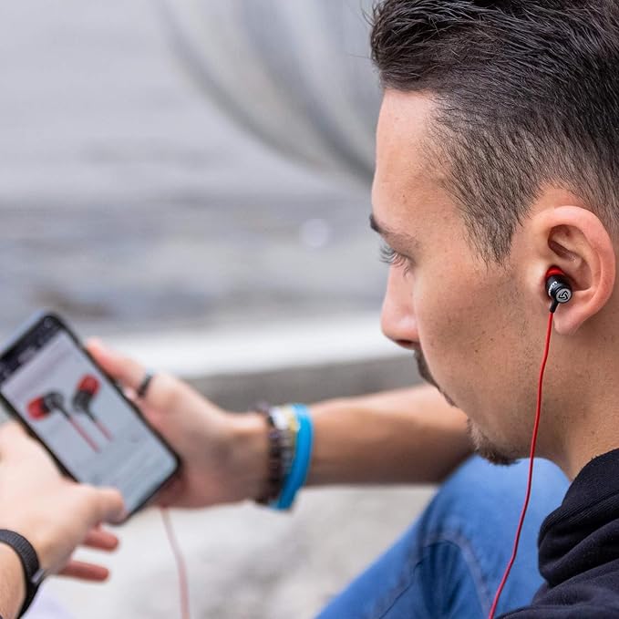 LUDOS Clamor USB C Headphones for iPhone 16 15 Pro Max Plus iPad Pro, 5 Years Warranty, USB-C Earbuds for Samsung Galaxy S24 S23 Ultra S22 S21 FE S20 A55 A54 A53, USB Type C Earphones - Red