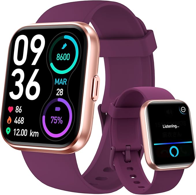 Smart Watches for Women, Alexa Built-in Fitness Watch with 1.8" LCD Screen & Bluetooth Call (Make/Answer), Heart Rate/SpO2/Sleep Monitor, 100 Sports, IP68 Waterproof Smartwatch for Apple Android