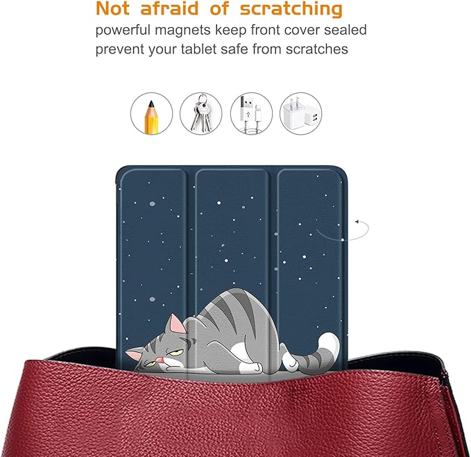 Case Compatible with Nook 9 Lenovo Tablet 2024/Lenovo Tab M9 9Inch Tablet TB310FU 2023 Lightweight Slim Stand Cover,Lazy cat