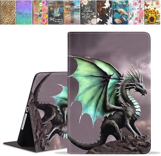 Case for Samsung Galaxy Tab A7 10.4 inch 2022/2020 (SM-T500/T503/T505/T507/T509), Premium PU Leather Stand Folio Cover with Auto Sleep/Wake, Dragon