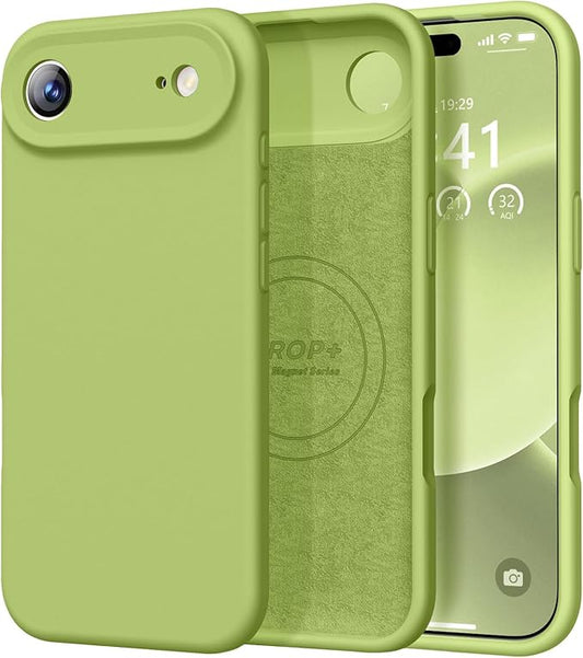Vooii Magnetic Compatible with iPhone Air Case (Compatible with Magsafe) (Upgraded Camera Protection) Liquid Silicone Shockproof Full Body Protective Phone Cover for Women Men, Cedar Green, 6.5"