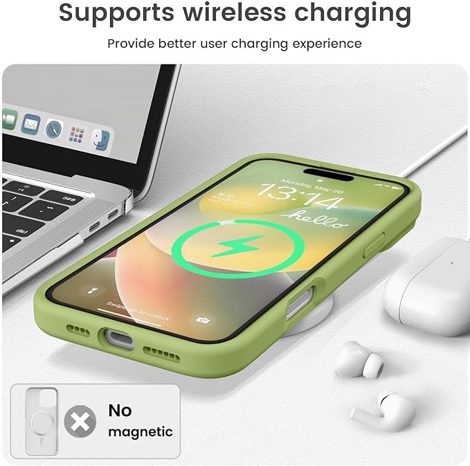 Vooii Compatible with iPhone 16 Pro Max Case, Liquid Silicone Upgrade [Camera Protection] [Soft Anti-Scratch Microfiber Lining] Shockproof Phone Case for iPhone 16 Pro Max 6.9 inch - Cedar Green