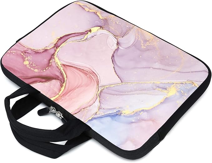 Laptop Sleeve Case 11.6" 12.1 Inch Neoprene Laptop Sleeve/Notebook Computer Pocket Case/Chromebook Case/Tablet Briefcase Carrying Bag Compatible For Men， Women ，boys， girls (Pink Marble)