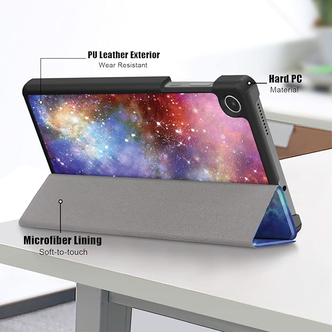 Case for Lenovo Tab M8 4th Gen 2023, Folding Folio Ultra-Thin PU Leather Stand Case Cover for Lenovo Tab M8 4th Gen TB-300FU Outer Space