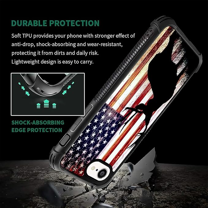 Compatible with iPhone 16e Case,Deer Flag Phone Cover for Men/Women,Soft TPU Anti-Skid Thread and Four Corner Anti-Collision Protection Case Compatible with iPhone 16e 6.1inch