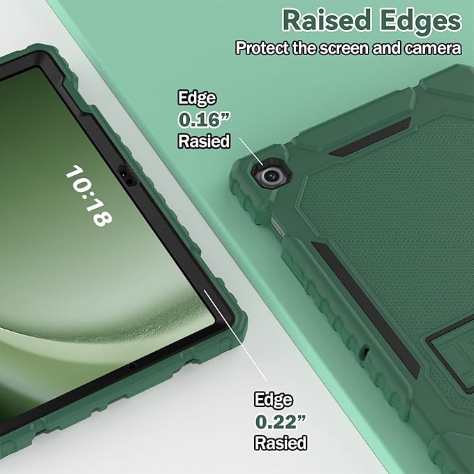 Grifobes for Samsung Galaxy Tab A9 Plus 11 Inch 2023 Cases, Heavy Duty Shockproof Rugged Cover for New Samsung Tablet A9+ 11" Case (SM-X210/X216/X218) with Kickstand for Kids, Dark Green