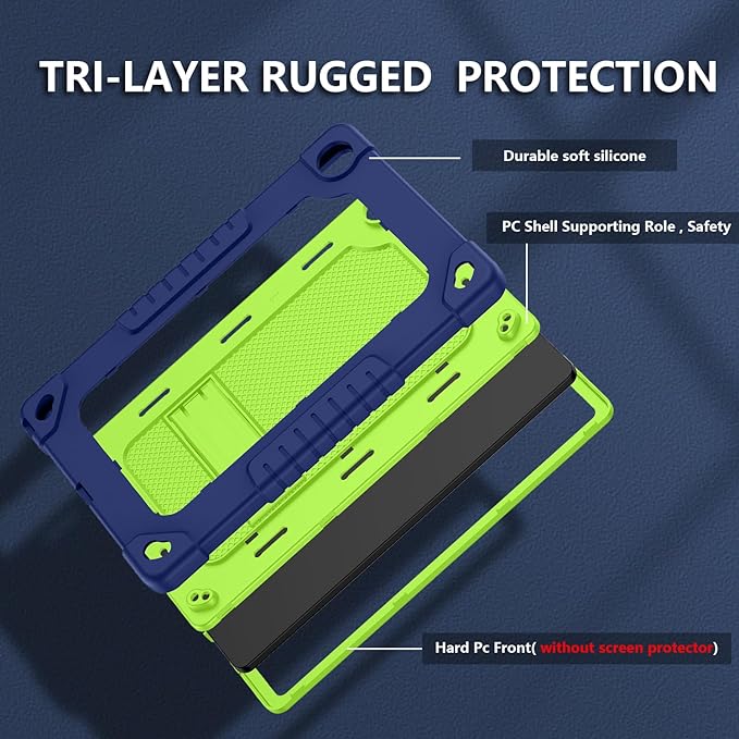 for Walmart Onn 11 Tablet Pro 2023 Model Case Shockproof Kids Friendly Rugged Hybrid Case Built-in Kickstand for Walmart Onn 11 Inch Pro Model:100110027 2023 (Navy/Green)