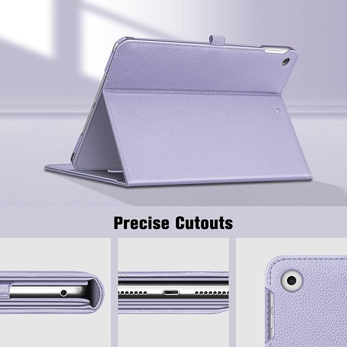 Fintie Case for iPad 9th / 8th / 7th Generation (2021/2020/2019) 10.2 Inch - [Corner Protection] Multi-Angle Viewing Stand Cover with Pocket & Pencil Holder, Auto Sleep Wake, Lilac Purple