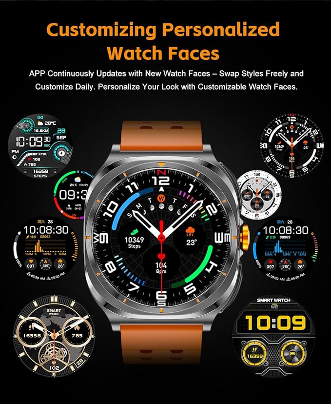 ZJX Smart Watch with Earbuds(Answer&Make Calls) 1.53" HD Screen Smartwatch for Men, Sports Watches 100+ Sports Modes (Cycling/Fitness/Hiking), Rugged Military Bluetooth Call Fitness Tracker