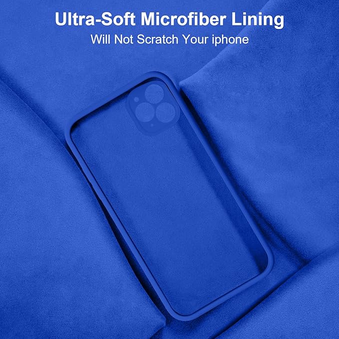 Vooii Compatible with iPhone 11 Pro Case, Upgraded Liquid Silicone with [Flat Edges] [Camera Protection] [Soft Anti-Scratch Microfiber Lining] Phone Case for iPhone 11 Pro 5.8 inch - Klein Blue