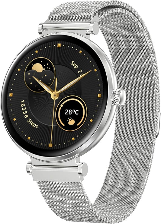 Bebinca Smart Watches for Women (Dial/Answer Calls) with Heart Rate/Sleep/Blood Oxygen Monitor, Voice Assistant Compatible with Samsung iPhone Android Phones, IP68 Waterproof(Silver)