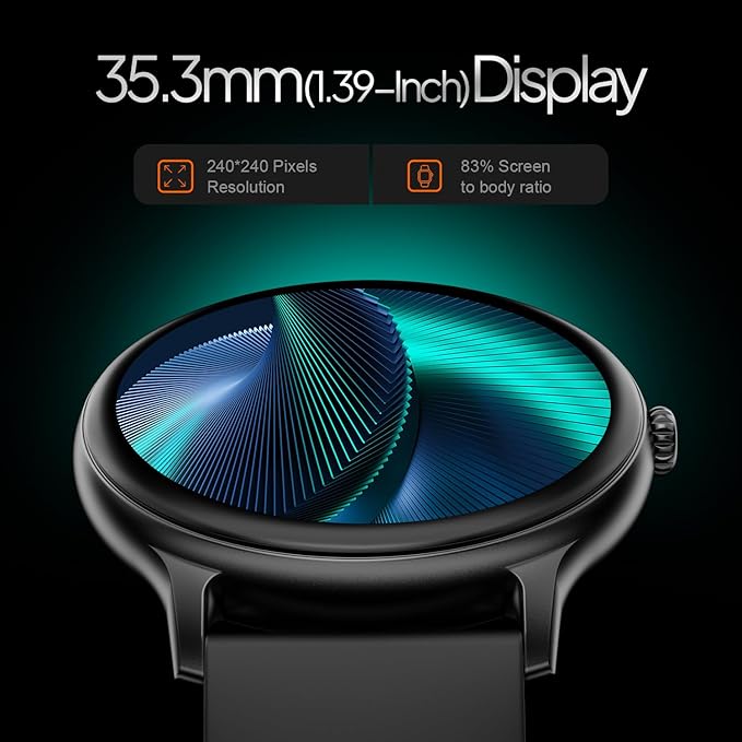 Fire-Boltt Phoenix Pro 35.3mm (1.39 inch) Bluetooth Calling Smart Watch, AI Voice Assistant, Metal Body with 120+ Sports Modes, SpO2, Heart Rate Monitoring (Black).