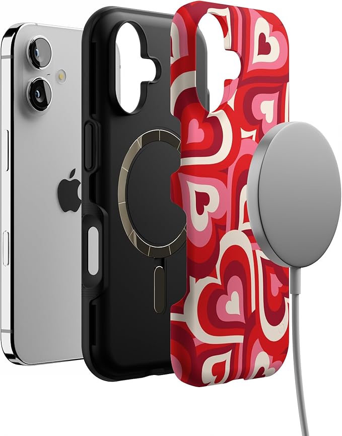 Casely iPhone 17 Case | Love Song Remix | Ombre Hearts | Bold Protective Design | Compatible with MagSafe