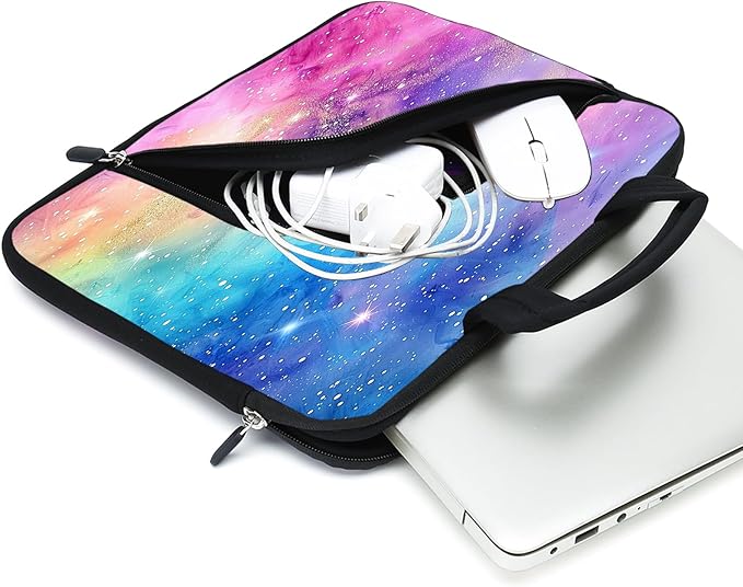 Laptop Sleeve - 11.6-12.2 inches Chromebook, Ultrabook & Tablet Case - Neoprene Handle Sleeve for Men & Women, Two Pockets (Starry Sky)