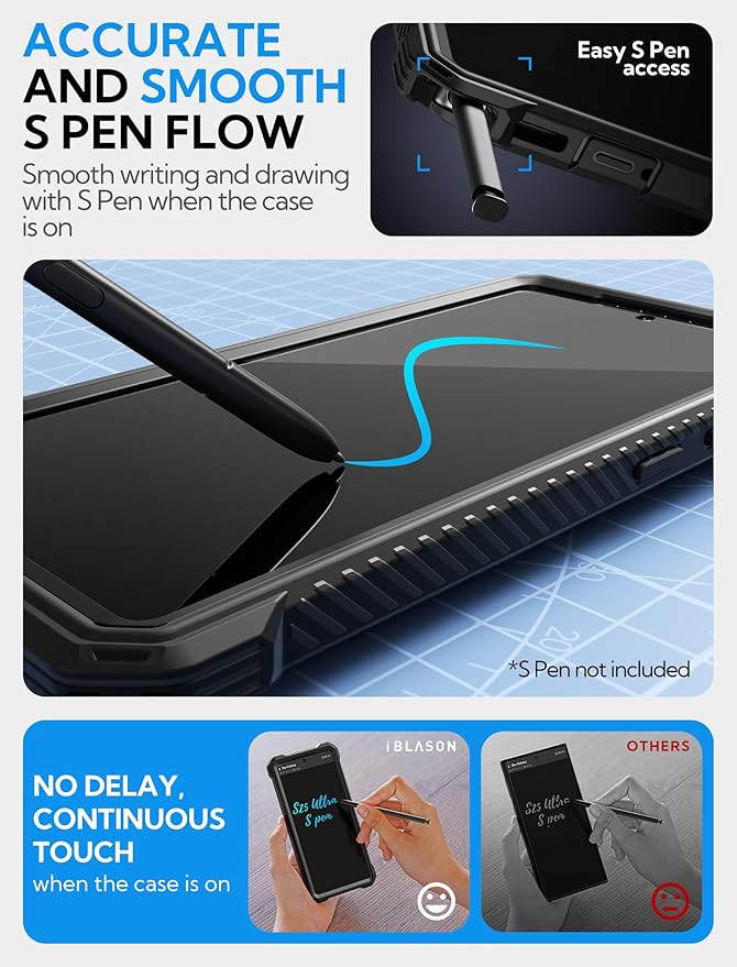 i-Blason Armorbox for Samsung Galaxy S25 Ultra Case MagSafe with Camera Cover Stand [Military Protection] Full-Body Heavy Duty Magnetic Phone Case with Screen Protector for S25 Ultra 6.9 inch, Black