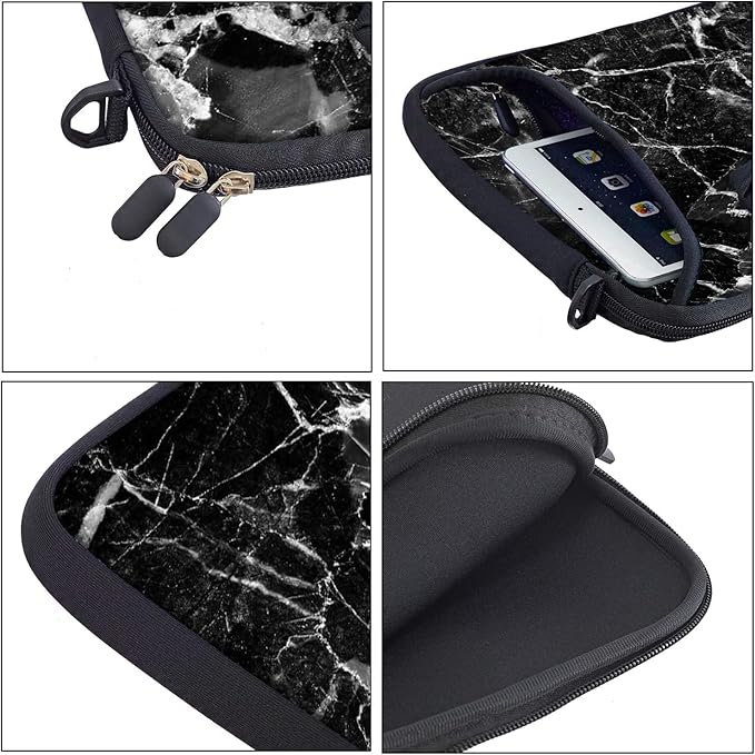 RICHEN 10 inches Messenger Bag Carrying Sleeve with Handle Accessory Pocket Fits 7 to 10-Inch Laptop/Notebook/ebooks/Kids Pad (7-10.2 inch, Black Marble)