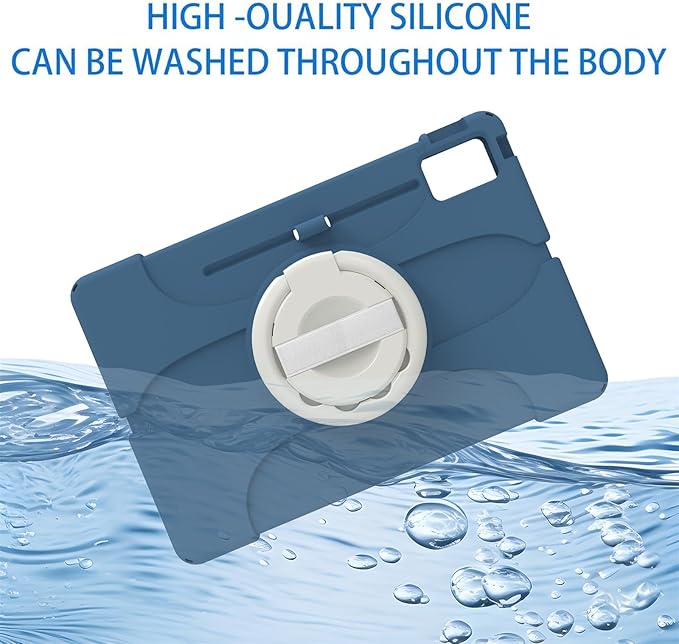 Case for Lenovo Tab P12 Tablet 12.7 inch, Silicone Adjustable Stand Cover for Lenovo tab P12/Xiaoxin Pad Pro 12.7" Tablet Case TB370FU/TB371FC/TB375FC (Black)