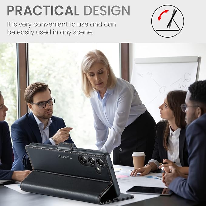 for Samsung Galaxy A14 4G/5G Case, Premium PU Leather Wallet Case Flip Cover with [RFID Blocking][Card Holder][Stand Function] Shockproof Protective for Samsung Galaxy A14, Black