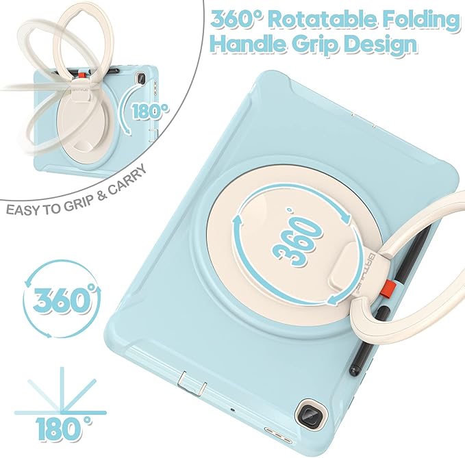 BATYUE Case for Samsung Galaxy Tab S6 Lite 10.4 Inch 2024/2022/2020 (SM-P610/P613/P615/P619/P620/P625/P627), Protective Rugged Cover with Stand, for Kids, Boys, Girls, Frozen Blue