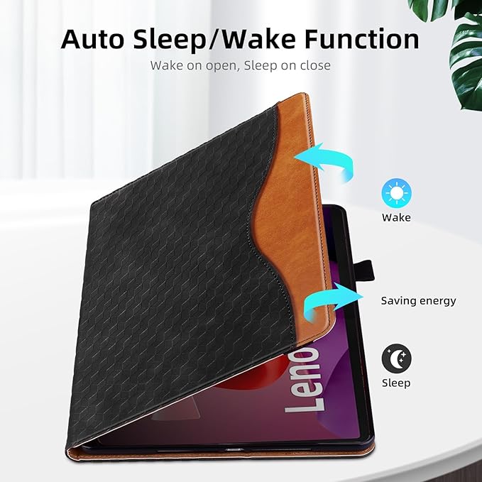 Case for Lenovo Tab M11 11-inch 2024 (TB330FU /TB330XU) Multi-Angle Stand Folio Cover PU Leather with Card Pocket Tab M11 Case,Black
