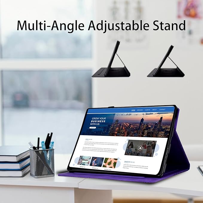 Case for Samsung Galaxy Tab A7 10.4-Inch 2020 (SM-T500/T505/T507) Magnetic PU Leather Folio Cover Card Holder Multi-Angle Galaxy Tab A7 10.4",Purple