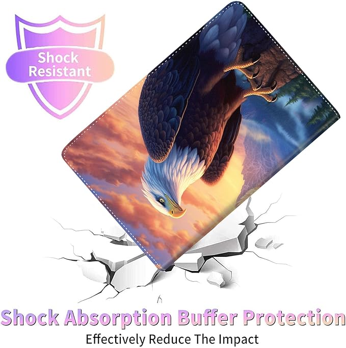 Case for Galaxy Tab A9 Plus ， Auto Sleep/Wake Multi-Angle Viewing Slim Folio Stand Cover for Samsung Galaxy Tab A9+/A9 Plus 11 Inch 2023 (SM-X210/X216/X218), Bald Eagle