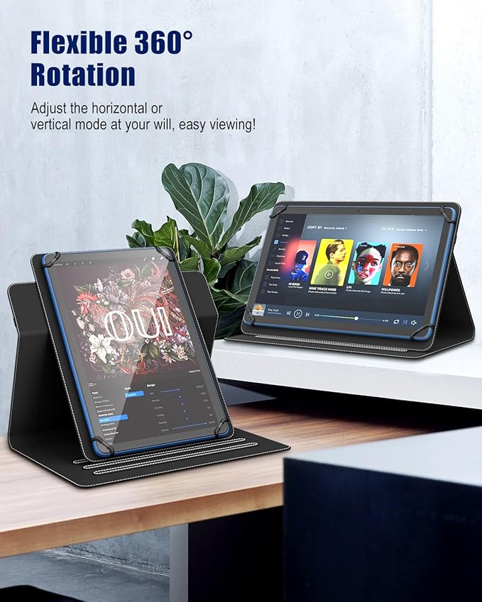 TiMOVO Universal Case for 9-11 Inch Tablet, 360 Degree Rotating Stand Protective Cover with Pen Pocket for 9 10 10.1 Inch Android Touchscreen Tablet, Black