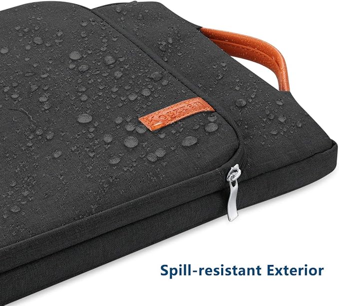 16 15.6 15.4 15 Inch Laptop Sleeve Waterproof Shockproof Case Notebook Bag Compatible with MacBook Pro 16/15/ Surface Laptop 15/ Surface Book 2 15, Dell HP Lenovo Acer Asus Samsung - Black