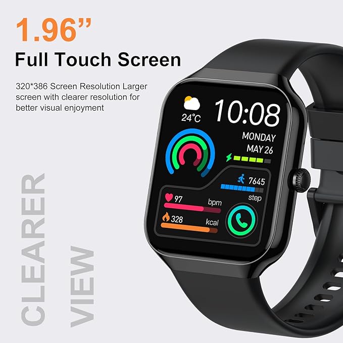 Smart Watch (Answer/Make Calls), 1.96"HD Smartwatch for Men Women 113+ Sport Modes, 2025 New Activity Tracker with Heart Rate/Sleep Monitor, Pedometer, IP68 Waterproof Fitness Watch for Android iOS
