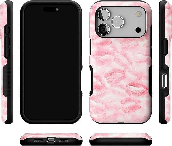 Casely iPhone 17 Pro Case | Sealed with a Kiss | Pink Lipstick | Bold Protective Design | Compatible with MagSafe