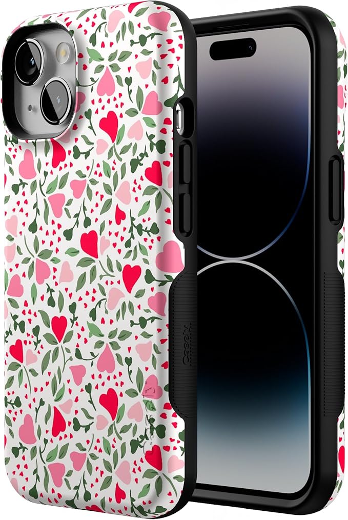 Casely iPhone 14 Case | Vines of Love | Floral Heart | Compatible with MagSafe | Bold Protective Design